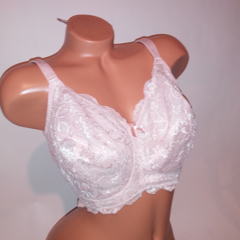Panache Bralette Bra 36H Light Peach Allover Lace Wireless